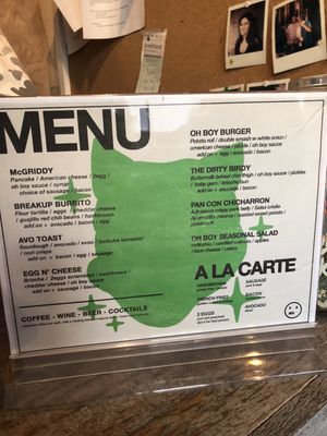 Menu photo 1 Oh Boy Brooklyn, NY
