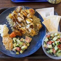 Chicken Kabob Platter with Shirazi side salad Chicken Kabob Platter with Shirazi side salad