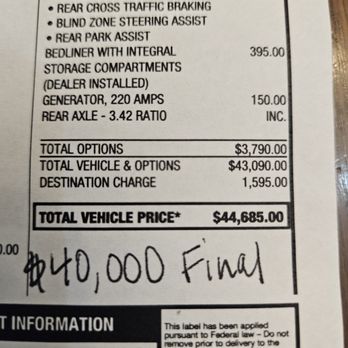 Koons Woodbridge Buick GMC - Sticker price very clearly shows that destination charge is included in $44,685 MSRP - Car Dealers Near Me - Woodbridge, Virginia Koons Woodbridge Buick GMC - Sticker price very clearly shows that destination charge is included in $44,685 MSRP - Car Dealers Near Me - Woodbridge, Virginia