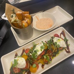 Burrata and polenta fries Burrata and polenta fries
