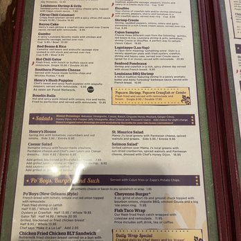 Henry's Louisiana Grill - Appetizers, Salads and Po-boys menu - Southern Near Me - Acworth,, Georgia Henry's Louisiana Grill - Appetizers, Salads and Po-boys menu - Southern Near Me - Acworth,, Georgia