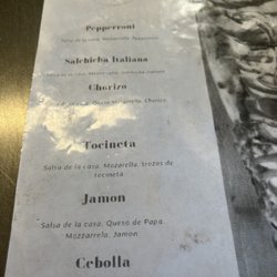 Diciotto Pizzeria Puertorriquena - Pizza Menu