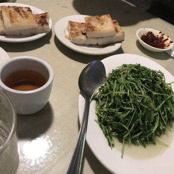 Shangri-La - Pea pod leaves and turnip cakes - Dim Sum Near Me - West Bloomfield, Michigan Shangri-La - Pea pod leaves and turnip cakes - Dim Sum Near Me - West Bloomfield, Michigan