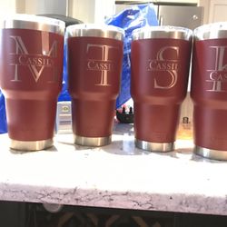 Each of the four yeti's were personalized