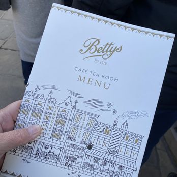 Bettys Cafe Tea Rooms - They gave us the menu to read while waiting in line. - Coffee & Tea Near Me - York, YOR Bettys Cafe Tea Rooms - They gave us the menu to read while waiting in line. - Coffee & Tea Near Me - York, YOR