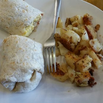 Perk On Main - Burrito with bacon egg cheese and home fries. Not the biggest but still good - Creperies Near Me - Middletown, Connecticut