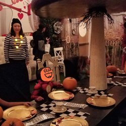Operation Halloween - Mad Hatters tea party. Lemonade and pumpkin decorating.