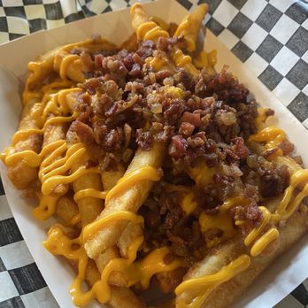 The Sheriff Burger - Bacon cheese fries. Enough to share. - Burgers Near Me - Simpsonville, South Carolina