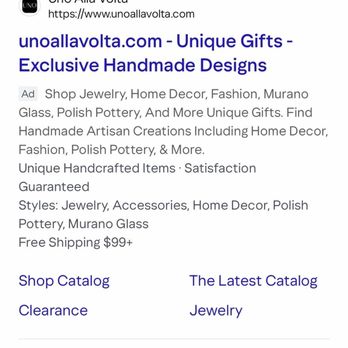 Uno Alla Volta - They would not honor the free shipping $99+ - Jewelry Near Me - North Branford, Connecticut Uno Alla Volta - They would not honor the free shipping $99+ - Jewelry Near Me - North Branford, Connecticut