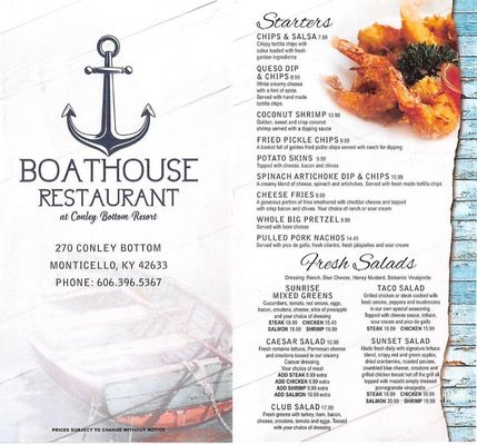 Menu photo 1 The Boat House Grill Albany, KY Menu photo 1 The Boat House Grill Albany, KY