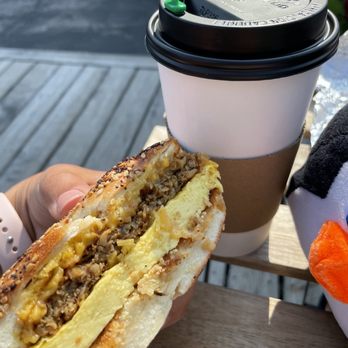 Undergrounds Coffee House and Roastery - Vegan breakfast sandwich and coffee - Coffee Roasteries Near Me - Buffalo, New York