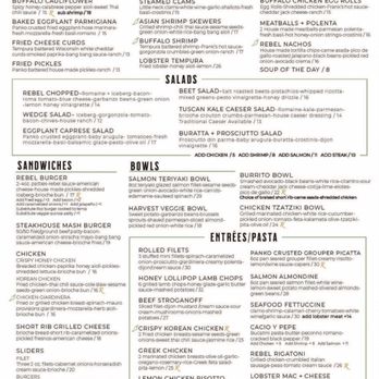 Rebel Kitchen + Bar - Menu - Bars Near Me - Lombard, Illinois Rebel Kitchen + Bar - Menu - Bars Near Me - Lombard, Illinois