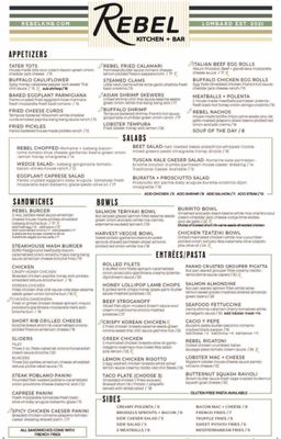 Menu photo 1 Rebel Kitchen + Bar Lombard, IL Menu photo 1 Rebel Kitchen + Bar Lombard, IL