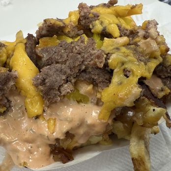In-N-Out Burger - Roadkill fries with chopped chilies. Hamburger patties need to be ordered on the side! - Burgers Near Me - Parker, Colorado In-N-Out Burger - Roadkill fries with chopped chilies. Hamburger patties need to be ordered on the side! - Burgers Near Me - Parker, Colorado
