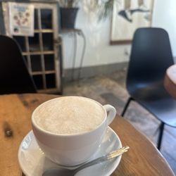 Turk's Coffee Bar - Small cappuccino with oat milk . Nice coffee beans but way too much foam