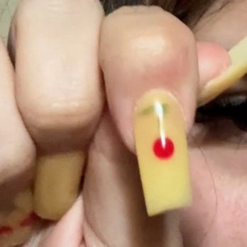 Dream Nails & Spa - A red ball and a line, I had to ask him to at least put a leaf - Nail Salons Near Me - Vacaville, California