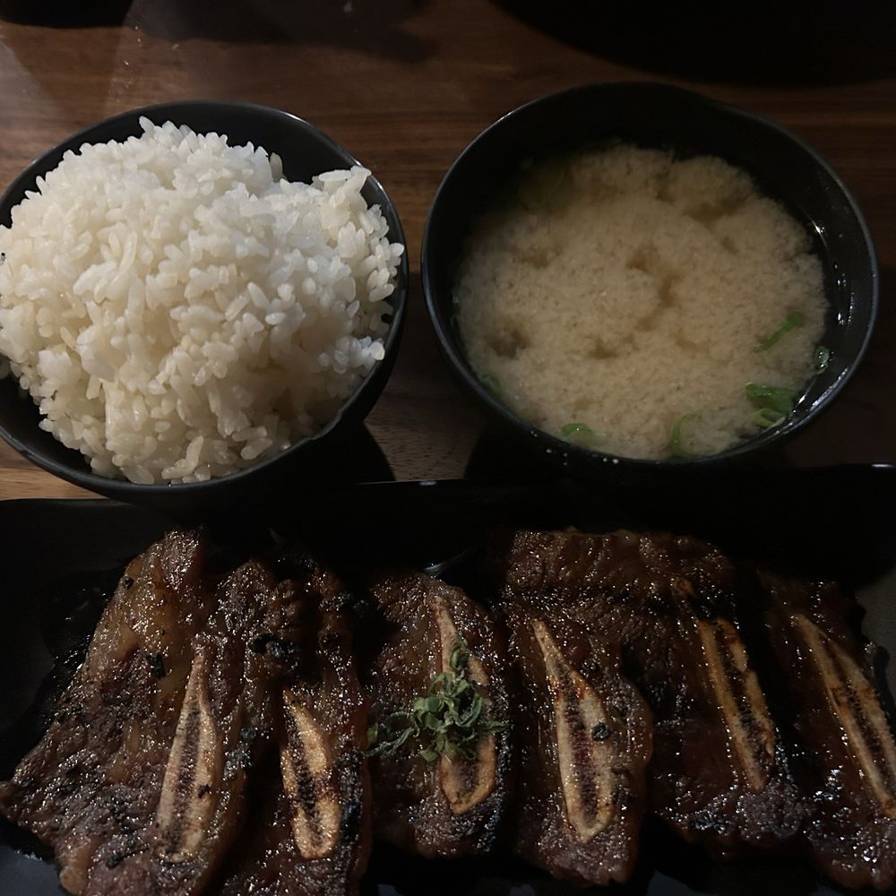 Short Ribs Rice Miso Soup Short Ribs Rice Miso Soup
