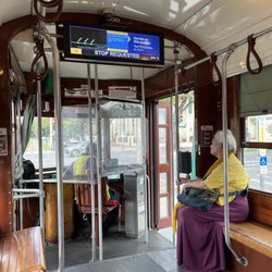 St. Charles Streetcar Line - Inside the car.