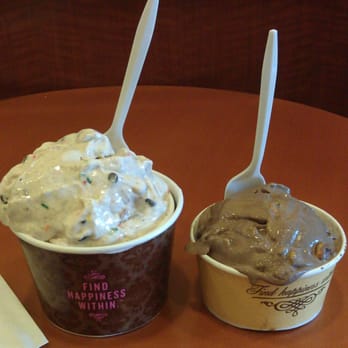 Marble Slab Creamery - "His" medium cinnamon and "hers" small double dark chocolate. - Ice Cream & Frozen Yogurt Near Me - Stafford, Texas