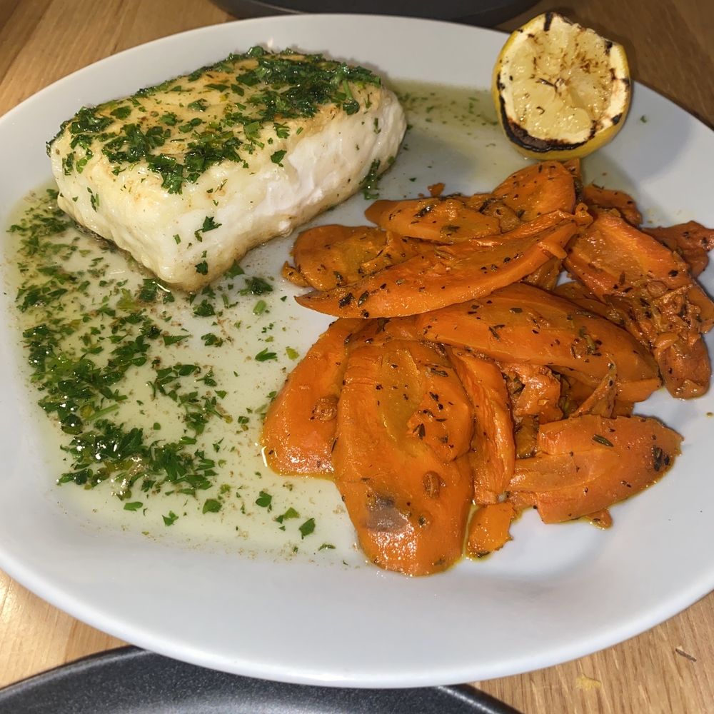 Cuisine & Wine Bistro - Halibut and Carrots so fresh and delicious! - Wine Bars Near Me - Chandler, Arizona
