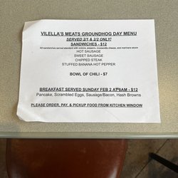 The Burrow - Groundhog Day menu