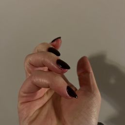 Blood and dip powder in side of fingers.