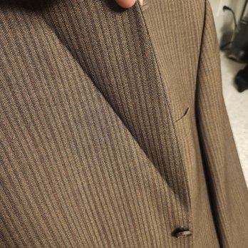 Jamison's Laundry & Cleaners - I told them previously that I did NOT want the lapel pressed like this.  I wanted it rolled. - Laundry Services Near Me - Monrovia, California