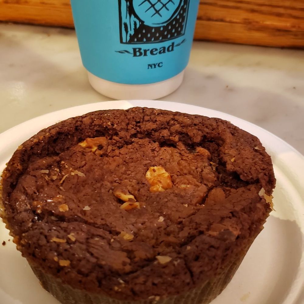 Amy's Bread - Homemade hot chocolate, my favorite (wasn't as warm this time) & the choco walnut brownie. They both made a good combo and quite filling. - Bakeries Near Me - New York, New York