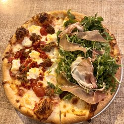 1/2 spicy meatball 1/2 A&P pizza