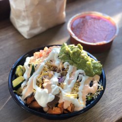 Boat House - The Veggie Bowl + Side of Guacamole (2 oz), Chips and Side of Boat House Salsa (Spicy) (8 oz)