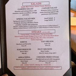Borderland Steakhouse - Menu