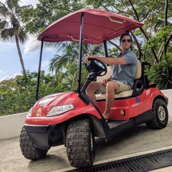 Amanecer Transportation - My boyfriend posing with our carrito.