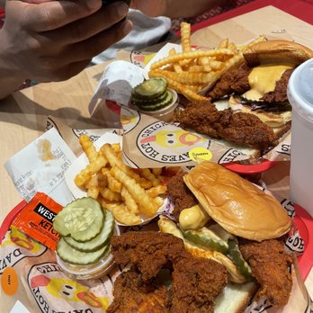Dave's Hot Chicken - Hot and medium sliders - Chicken Shop Near Me - Indianapolis, Indiana Dave's Hot Chicken - Hot and medium sliders - Chicken Shop Near Me - Indianapolis, Indiana
