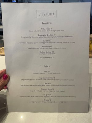 Menu photo 4 L'Osteria New York, NY
