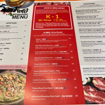 K-BBQ Woomadang - Menu - Korean Near Me - Redmond, Washington