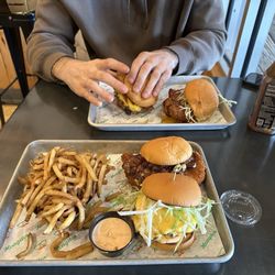 Hoagitos: Towne Center Plaza - Southern Comfort chicken Sandwich and a smash burger with fries. I was clearly famished!