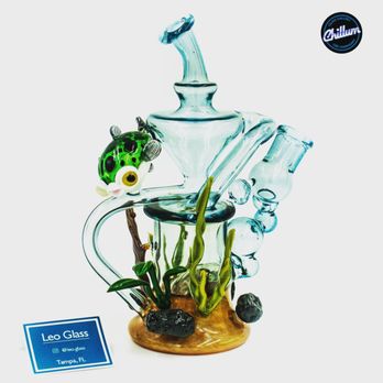 Chillum - Spotted puffer fish rig by Leo Glass - Cannabis Clinics Near Me - Tampa, Florida