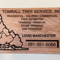 Tomball Tree Service - Business card with contact info