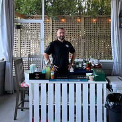 Ancient City Event Services - Larry at our "porch bar"!
