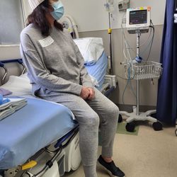 Cedars Sinai Marina del Rey Hospital - Getting situated for an 'in and out' procedure.  Thanks to the outstanding staff.