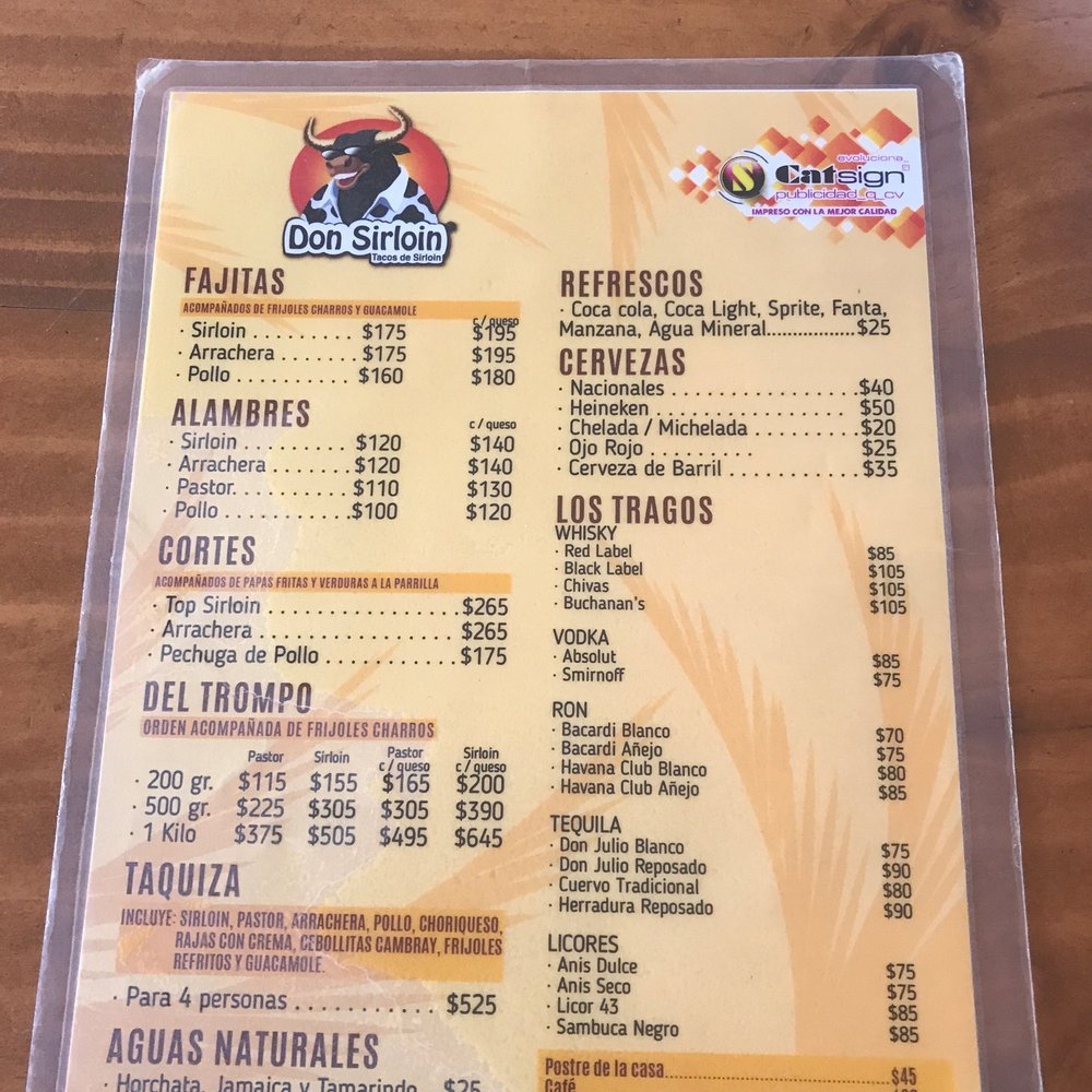 Don Sirloin - Menu - Fast Food Near Me - Playa del Carmen, ROO Don Sirloin - Menu - Fast Food Near Me - Playa del Carmen, ROO