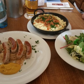 Stiftskeller - Our lunch of sausages,spatzel, and salad. - Bars Near Me - Innsbruck, 7 Stiftskeller - Our lunch of sausages,spatzel, and salad. - Bars Near Me - Innsbruck, 7