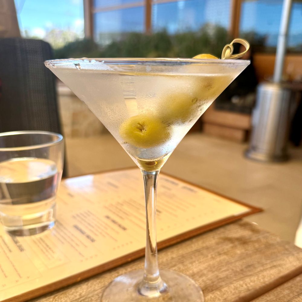 Grey Goose Martini with Blue Cheese stuffed olives. Grey Goose Martini with Blue Cheese stuffed olives.