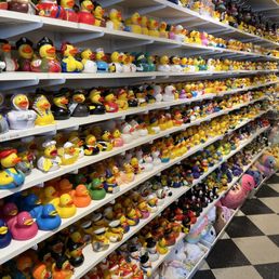 a large assortment of rubber ducks
