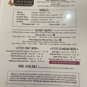 Otto's Place - Menu - New American Near Me - Galena, Illinois