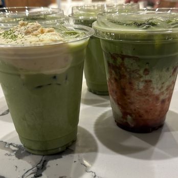 Danzzan - Matcha strawberry, banana, and matcha matcha - Cafes Near Me - Rowland Heights, California