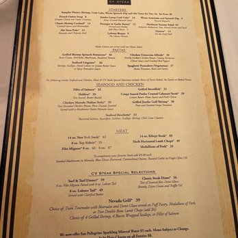 C V Steak - Menu 12/26/22 - Steakhouses Near Me - Minden, Nevada C V Steak - Menu 12/26/22 - Steakhouses Near Me - Minden, Nevada