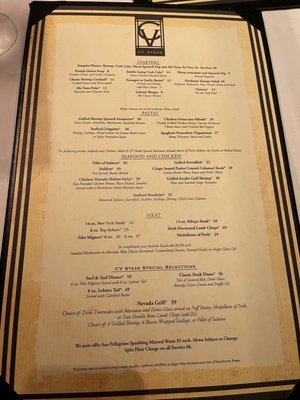 Menu photo 2 C V Steak Minden, NV Menu photo 2 C V Steak Minden, NV