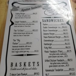 Wild Bills - Menu