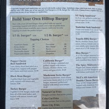 Hilltop Pub and Grill - Menu - Pubs Near Me - Stevens Point, Wisconsin